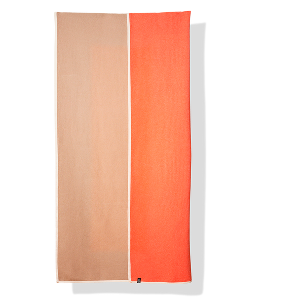 Bedspread cotton orange / beige